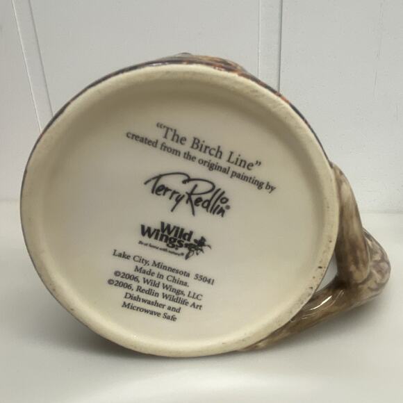 The Birch Line Coffee Mug Cup Wild Wings 2006 Terry Redlin Embossed Deer - As Is - Picture 7 of 9